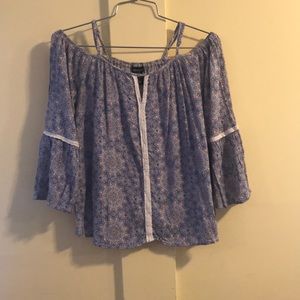 Off the shoulder blouse.